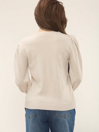 Italian Jumper Button Sleeve Detail- Eterna