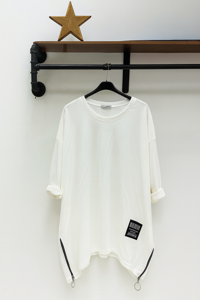 Oversized Side-Zip Pocket Sweatshirt- Flow