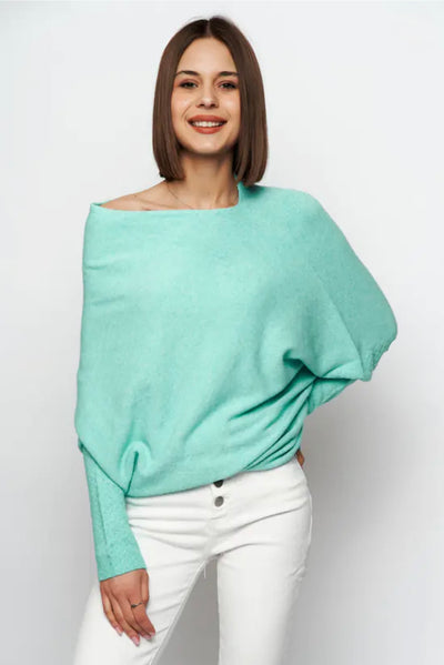 Soft Knit Asymmetric Draped Jumper- Giada