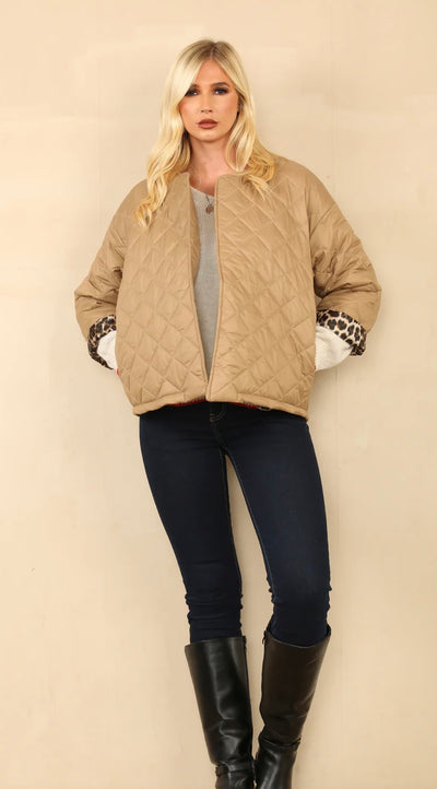 Leopard Lined Quilted Jacket- Richmond