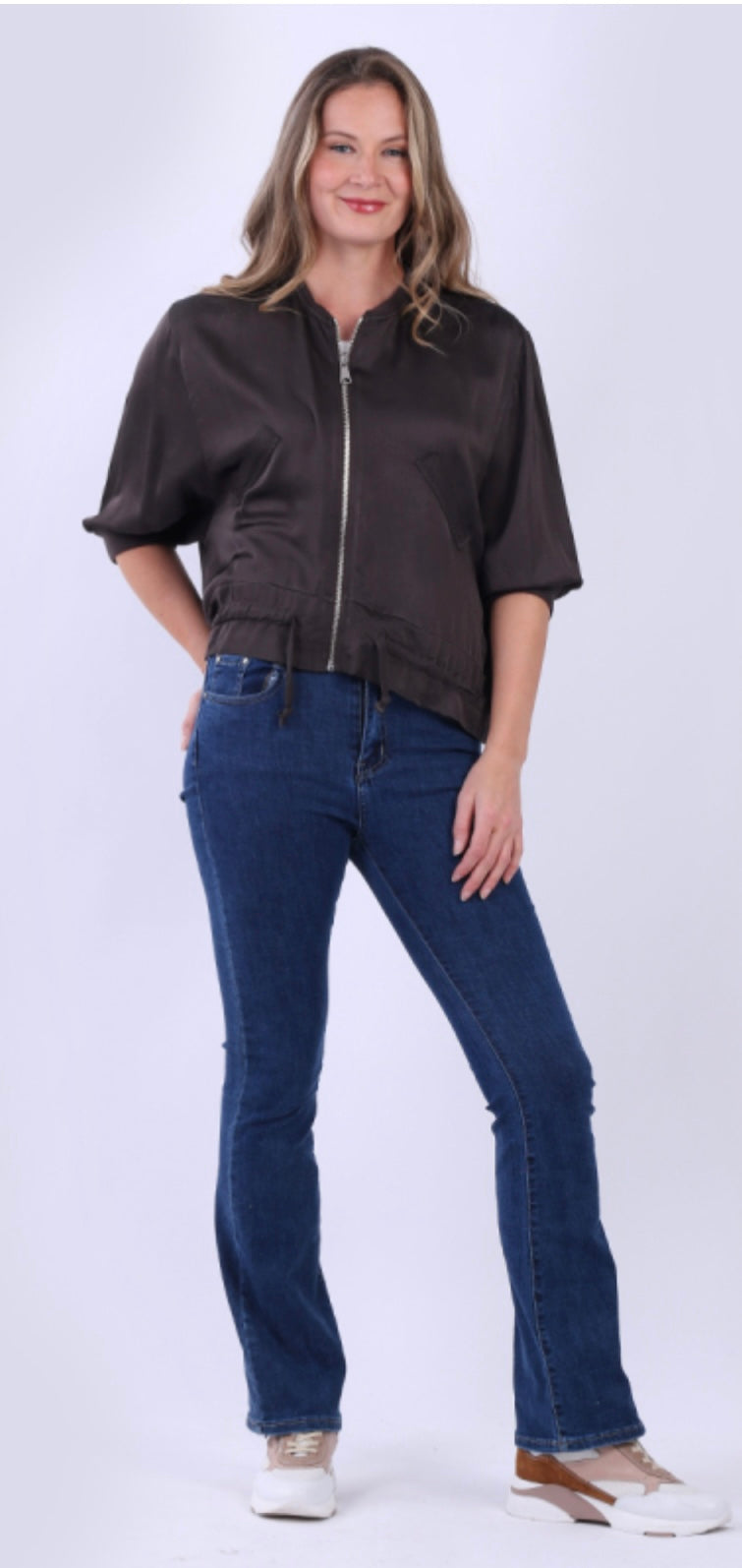 Italian Silk Bomber Jacket- Bonita