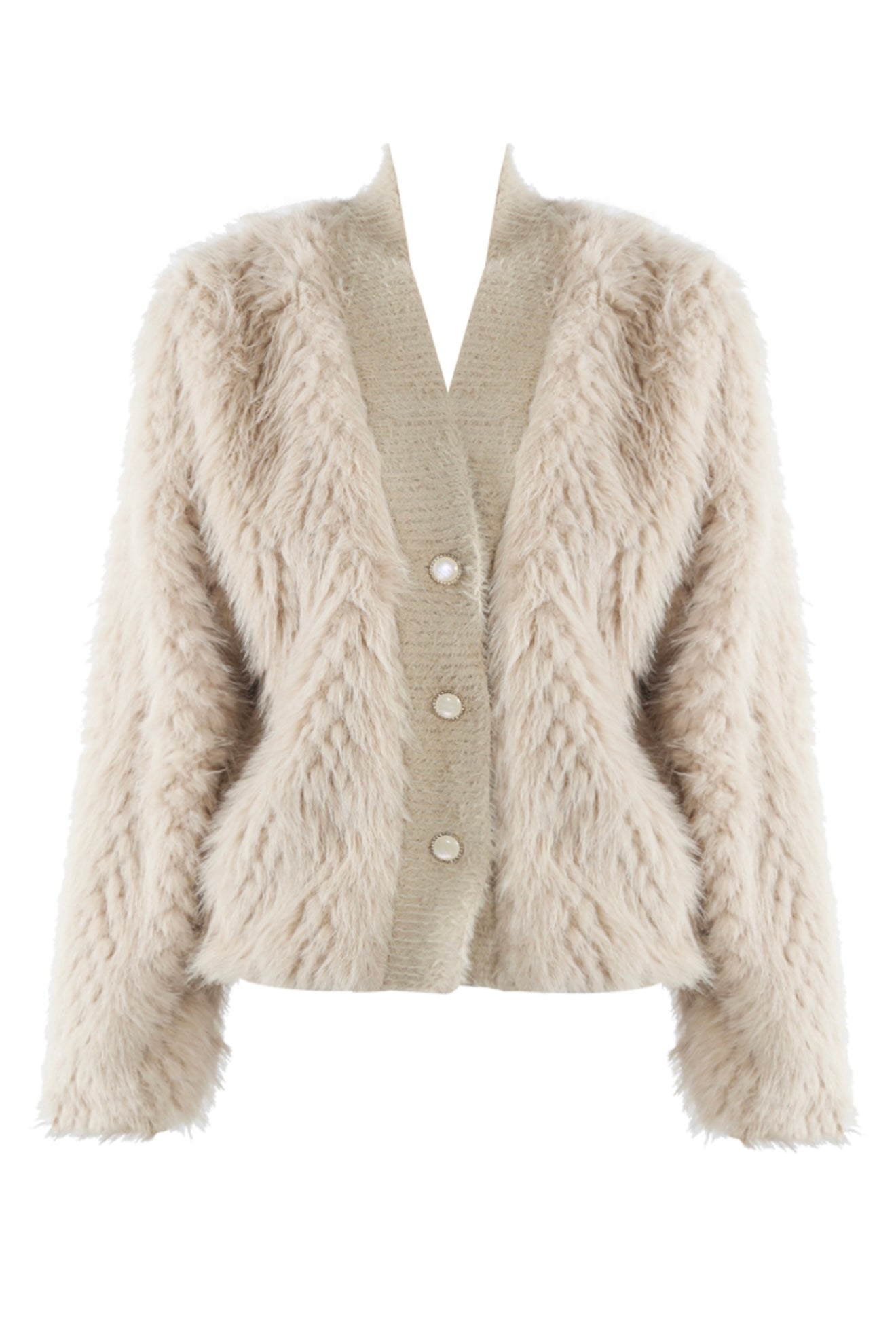 Faux Fur Cardigan Jacket- Piuma