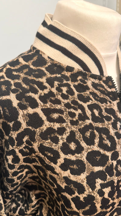 Leopard Print Bomber Jacket- Tatiana