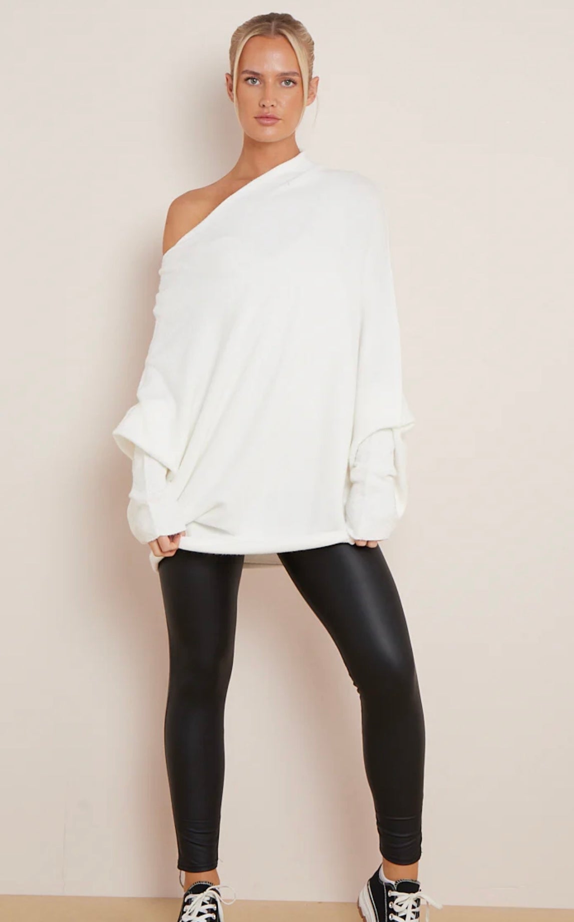 Soft Knit Asymmetric Draped Jumper- Giada