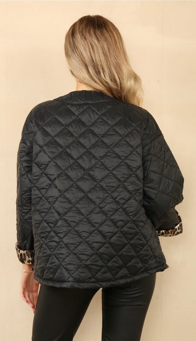 Leopard Lined Quilted Jacket- Richmond