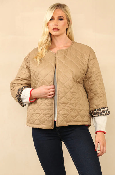 Leopard Lined Quilted Jacket- Richmond