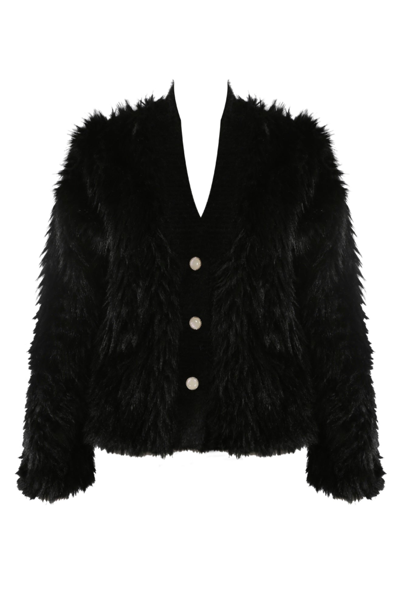 Faux Fur Cardigan Jacket- Piuma