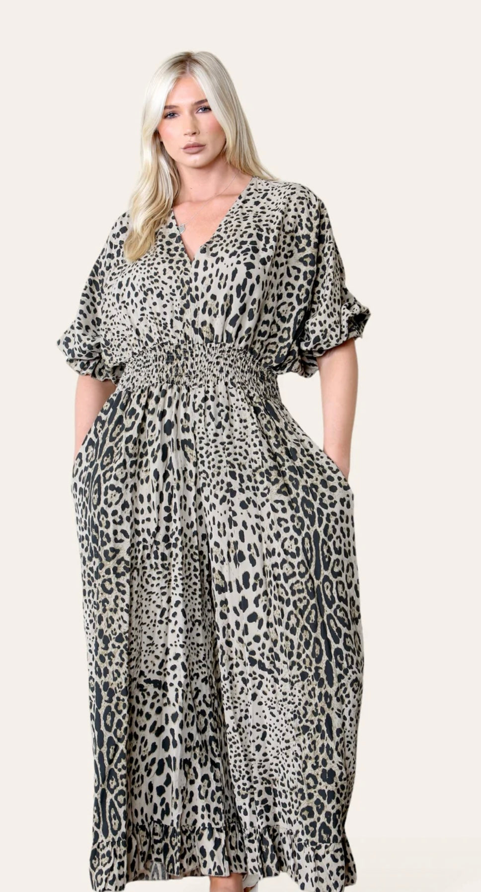 Leopard Print Bandeau Jumpsuit- Narciso