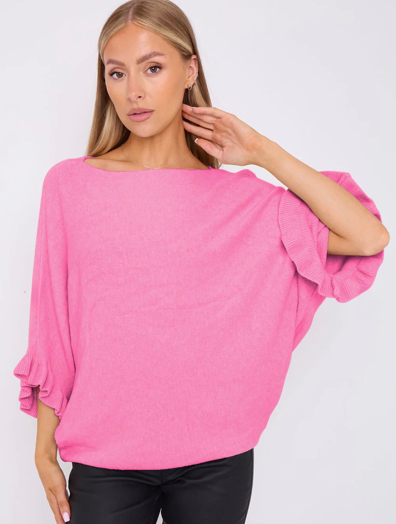 Frill Sleeve Soft Jumper- Pria
