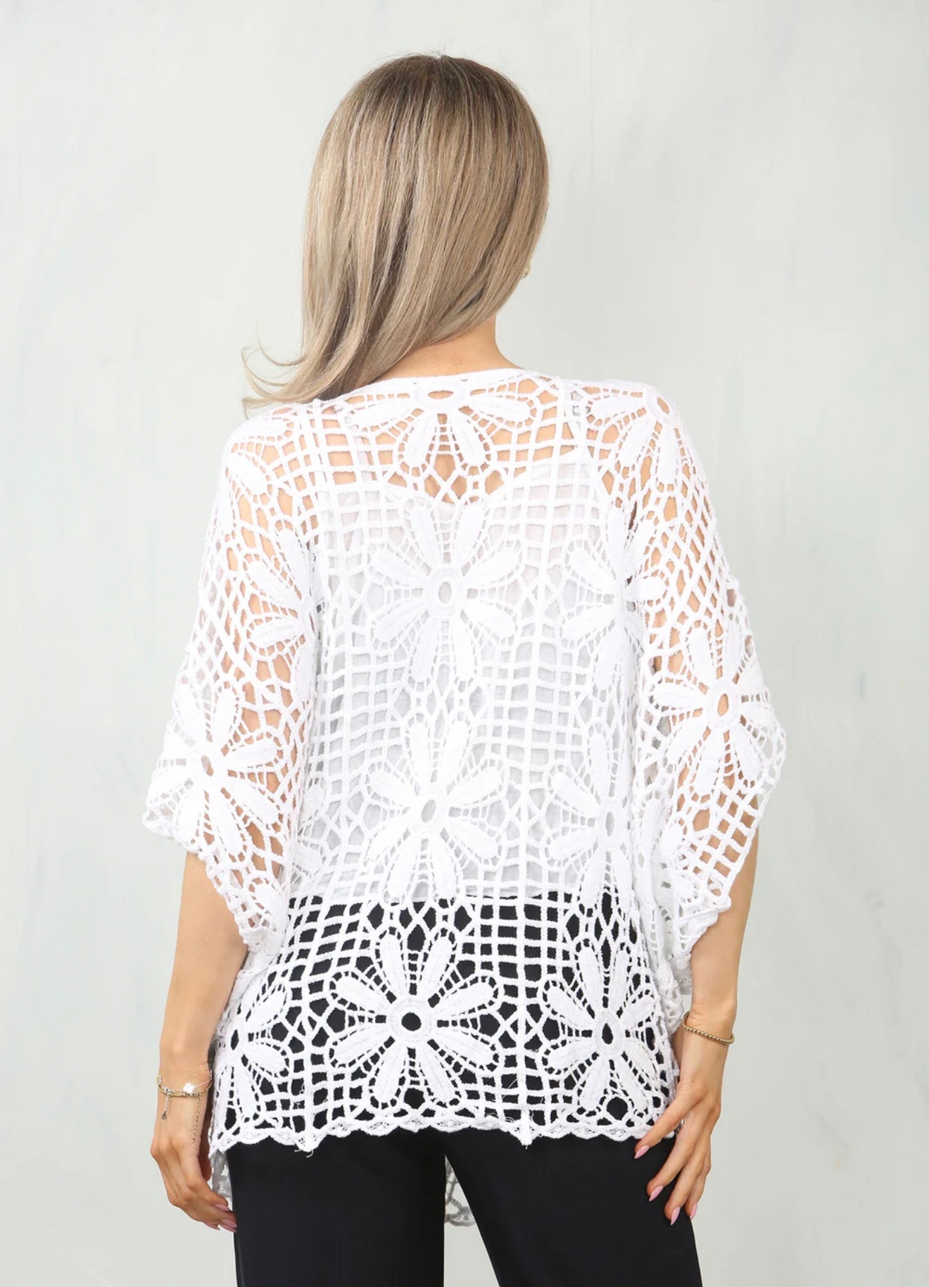 Crochet Floral Print Top- Leilani