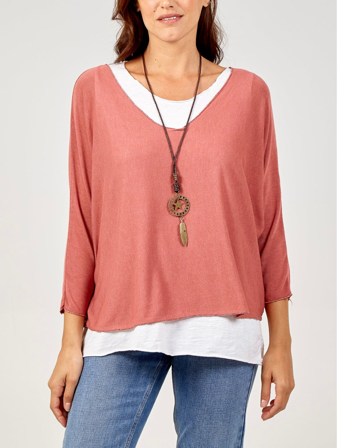 Necklace Double Layer Cotton Top- Mirella