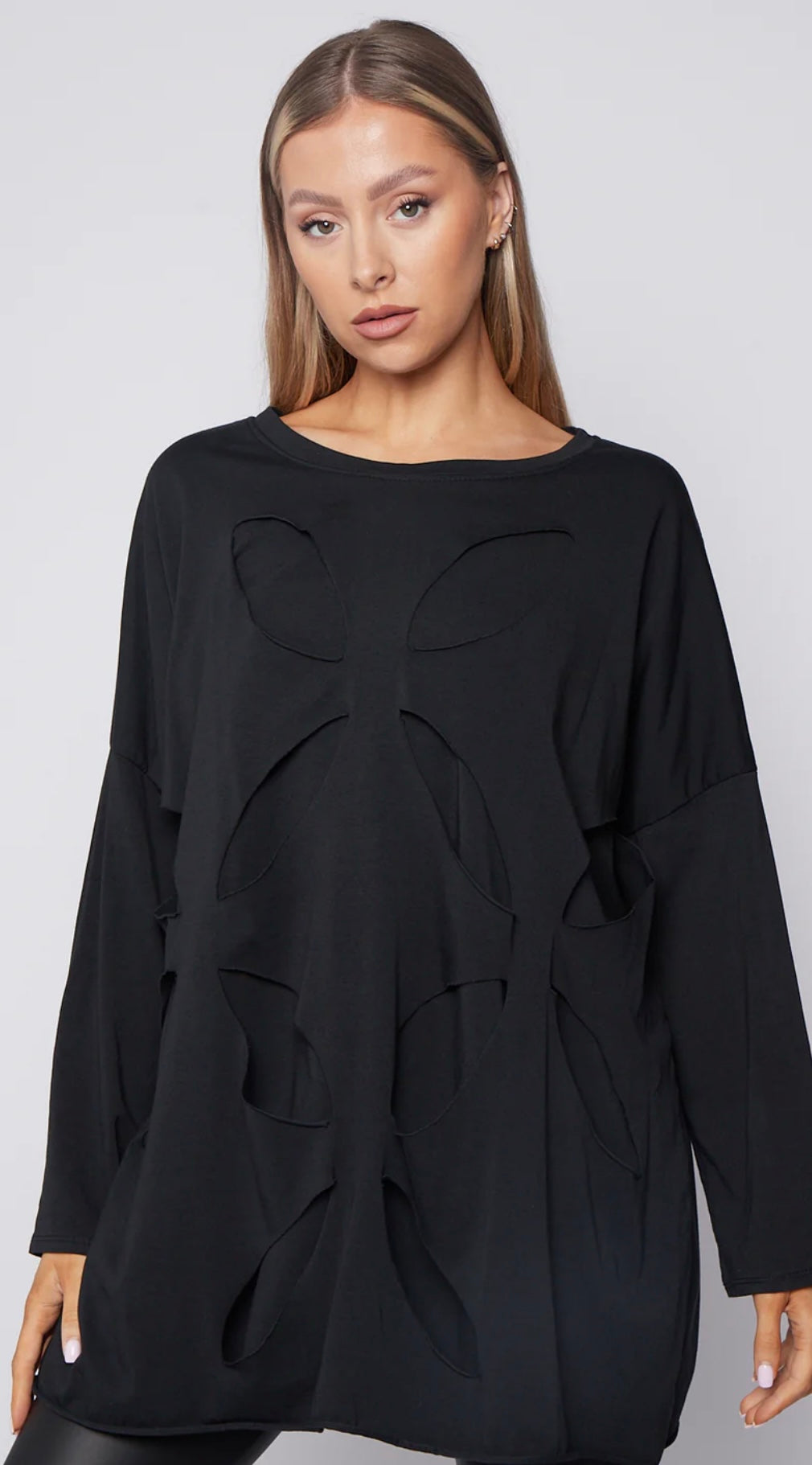 Cut Details Sweat Top- Aurora