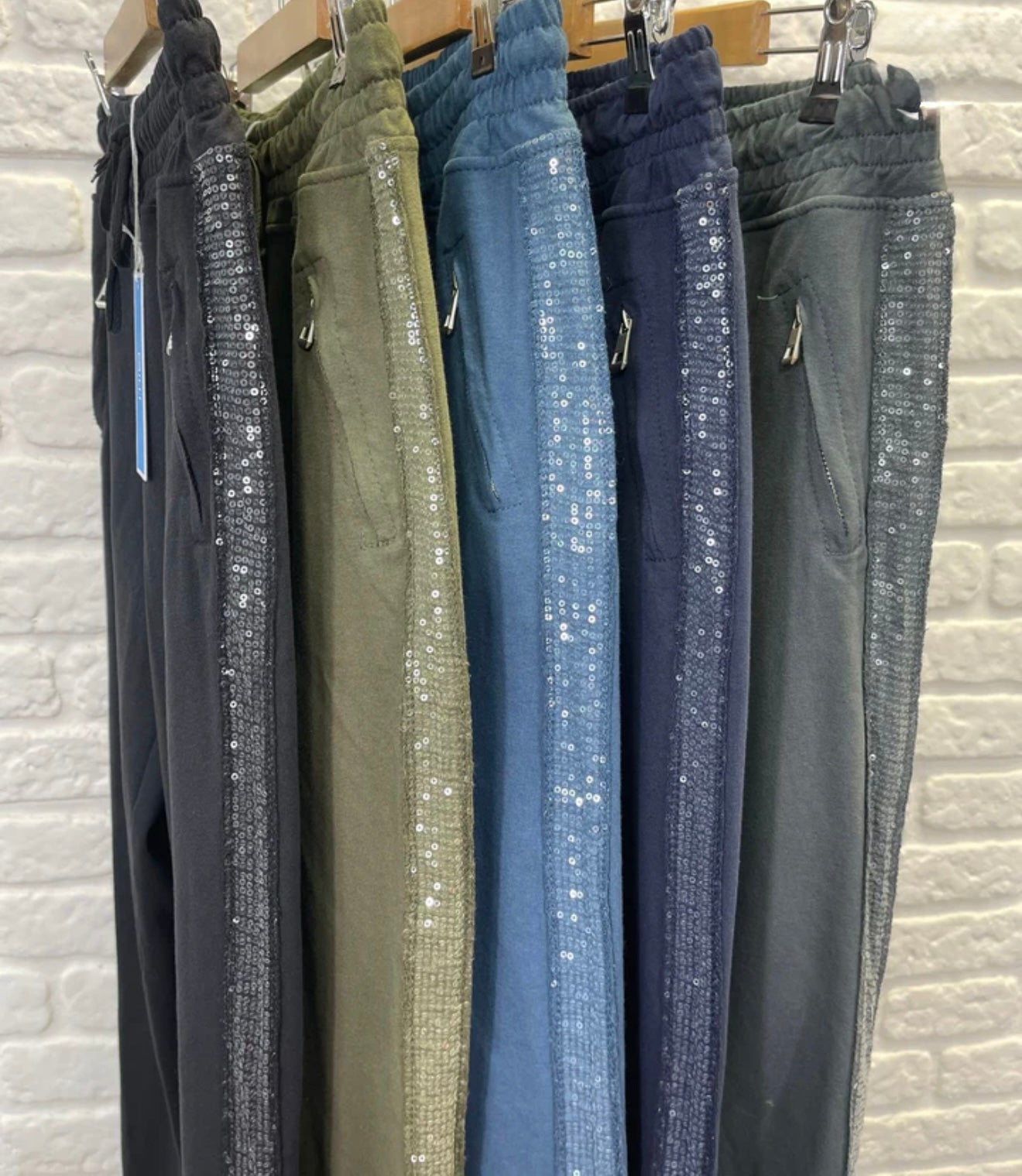 Sequin Side Cotton Joggers- Brilla