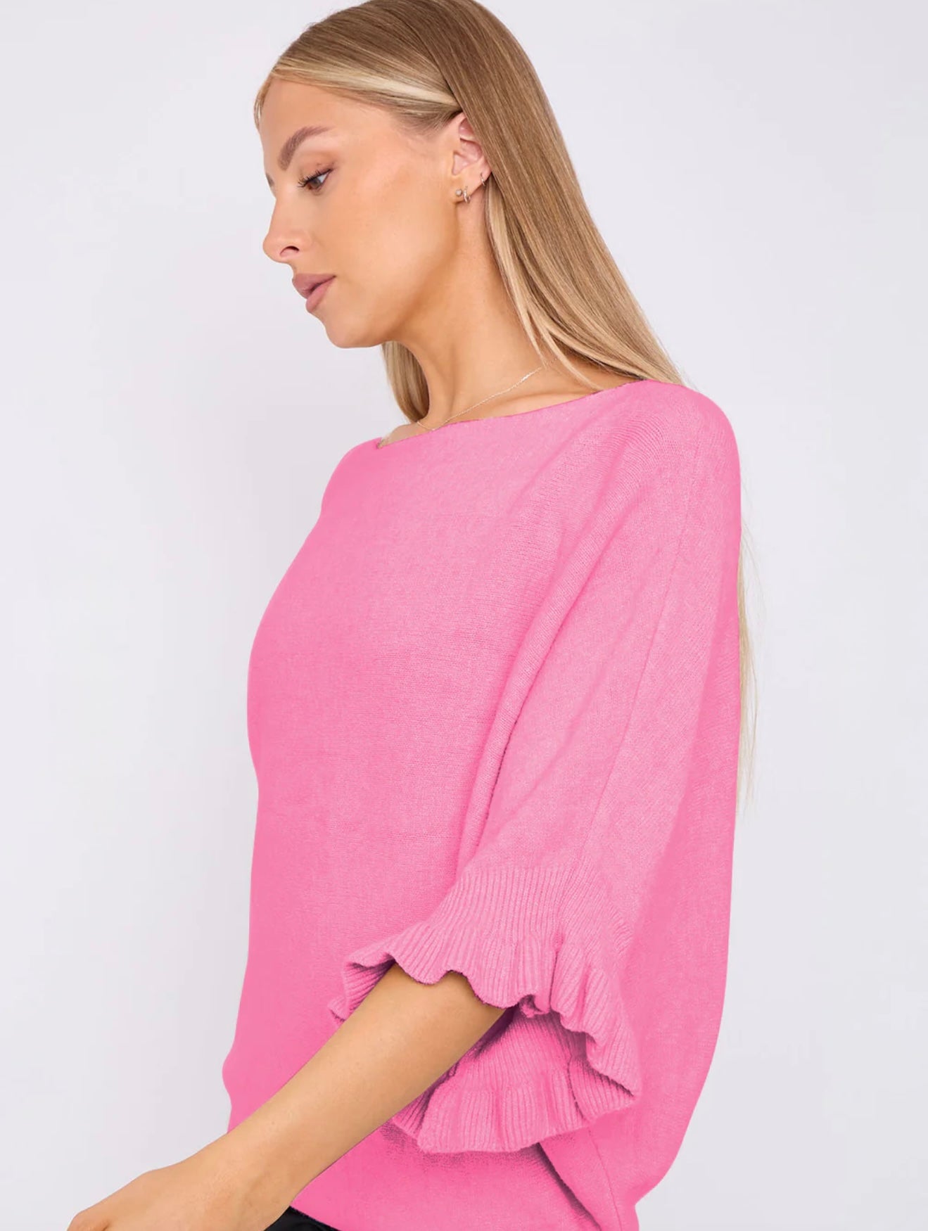 Frill Sleeve Soft Jumper- Pria