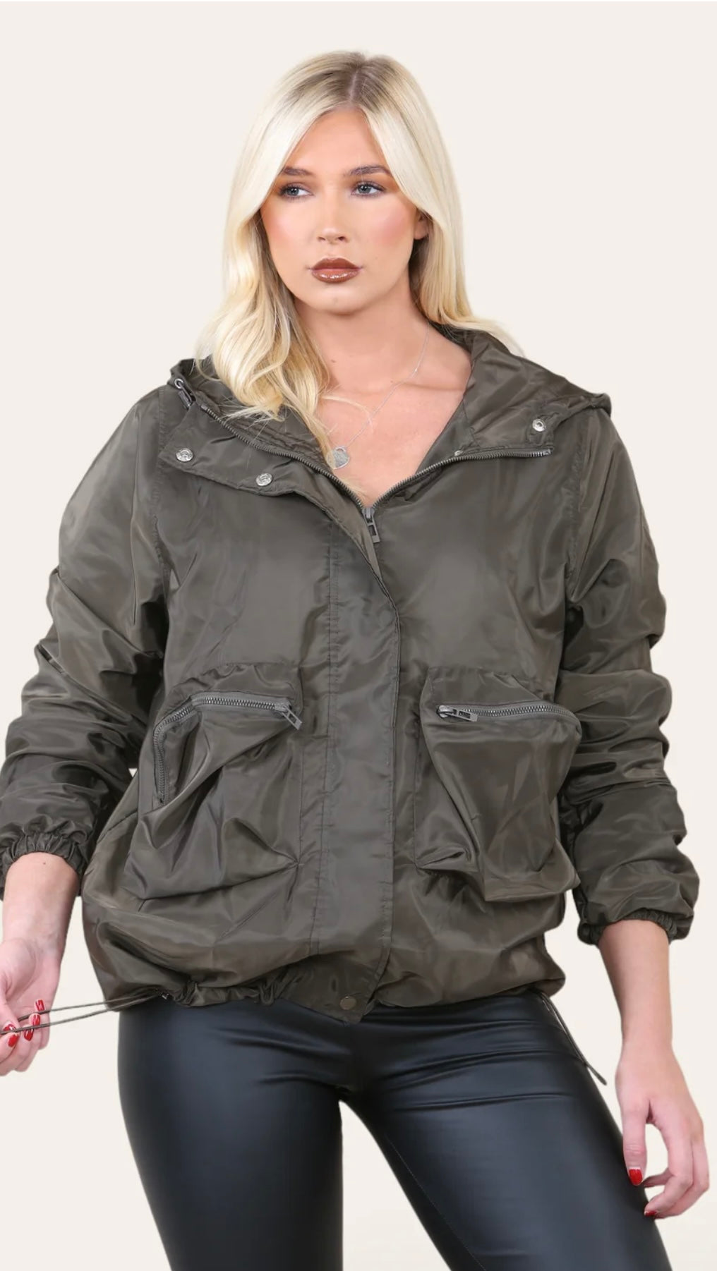 Ruched Sleeve Raincoat- Billy