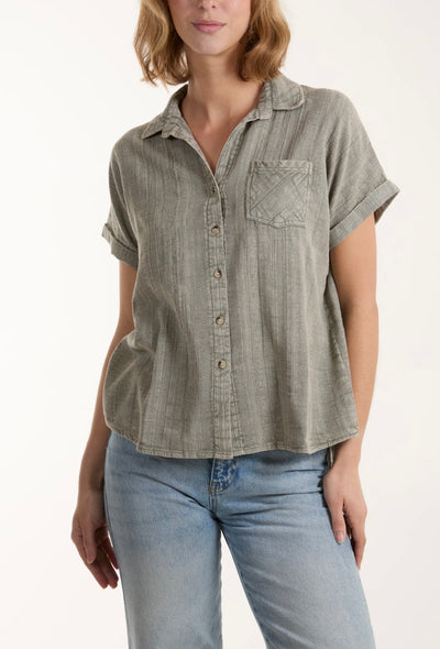 Stone Wash Short Sleeve Shirt- Amanda