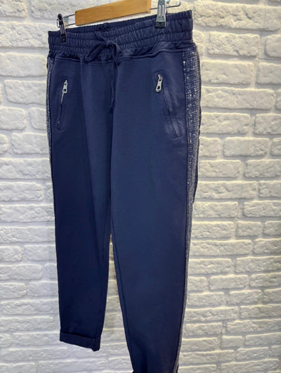 Sequin Side Cotton Joggers- Brilla
