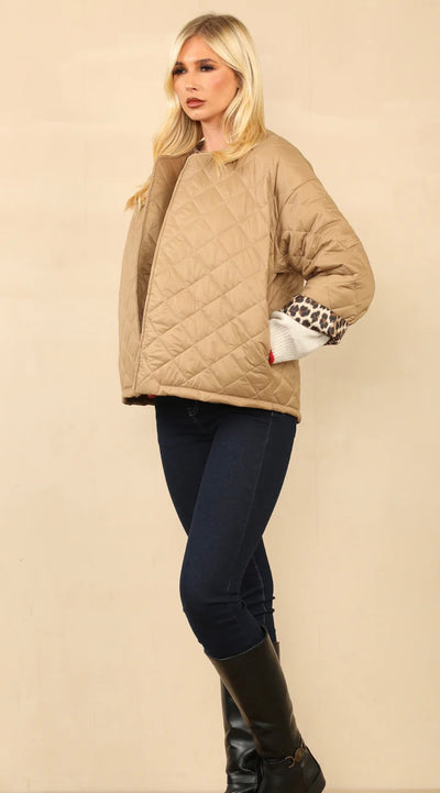 Leopard Lined Quilted Jacket- Richmond