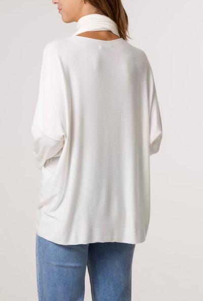Wool Blend Crew Neck Jumper & Scarf- Intreccio