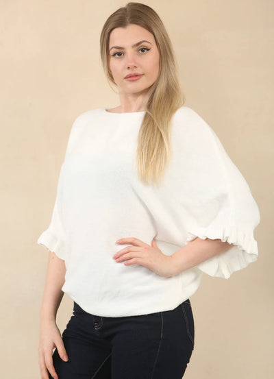 Frill Sleeve Soft Jumper- Pria