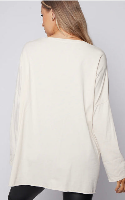 Cut Details Sweat Top- Aurora