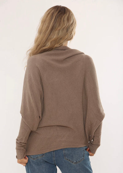 Soft Knit Asymmetric Draped Jumper- Giada