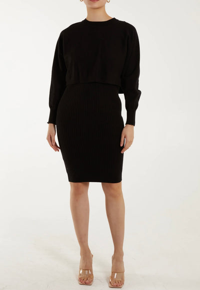 Crop Jumper Rib Midi Dress- Nara