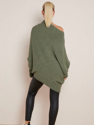 Soft Knit Asymmetric Draped Jumper - Giada