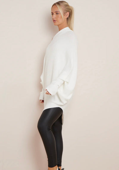 Soft Knit Asymmetric Draped Jumper- Giada