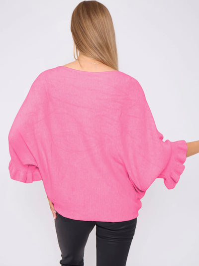 Frill Sleeve Soft Jumper- Pria