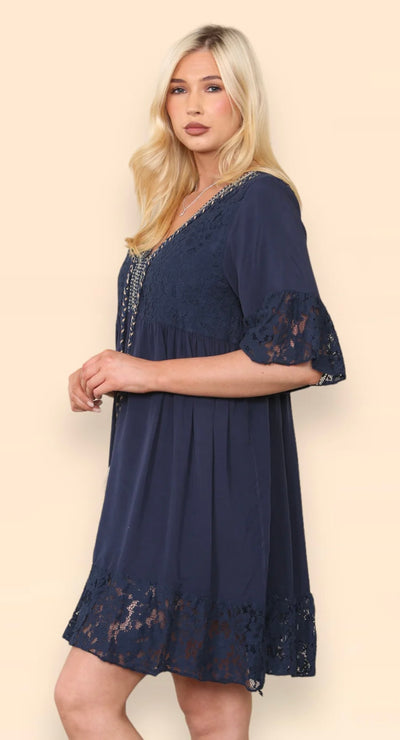 Boho Tassel Lace Dress- Sabrina