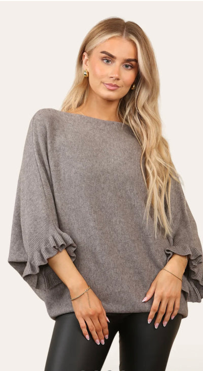 Frill Sleeve Soft Jumper- Pria