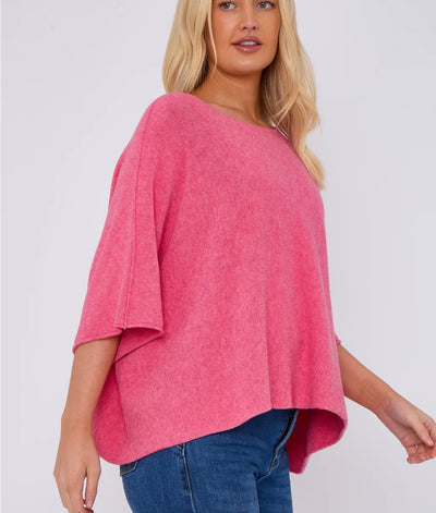 Ultra Soft Short Sleeves Relaxed Fit Boxy Jumper- Annabel