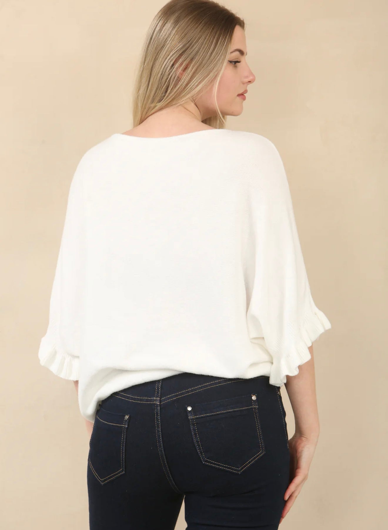 Frill Sleeve Soft Jumper- Pria
