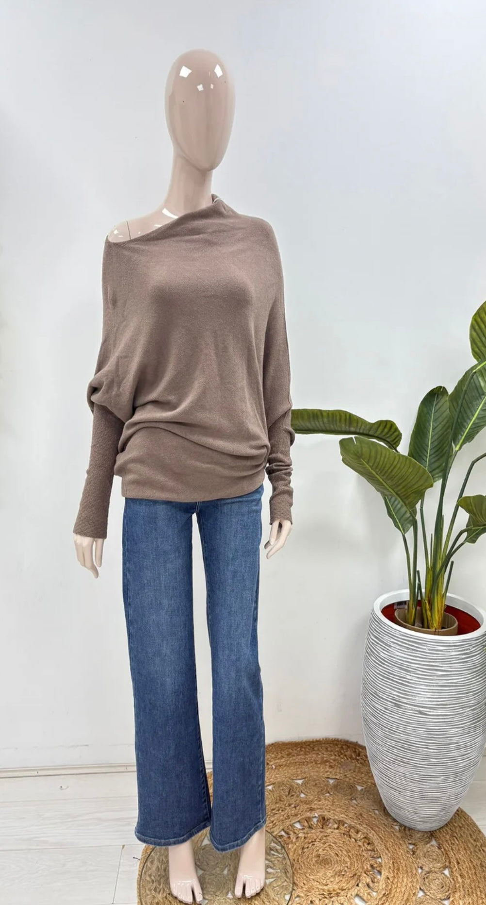 Soft Knit Asymmetric Draped Jumper - Giada