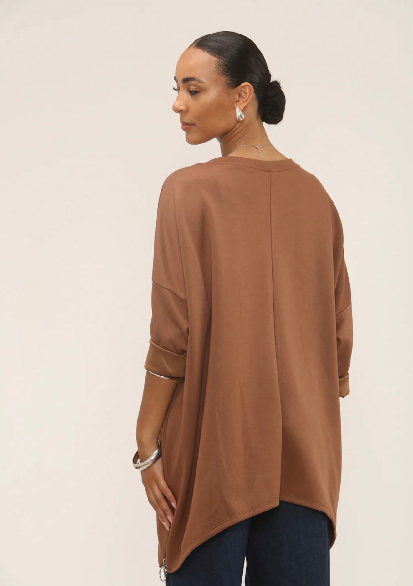 Oversized Side-Zip Pocket Sweatshirt- Flow