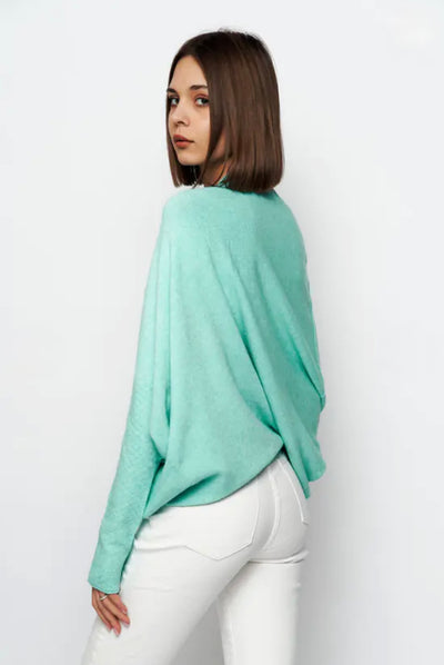 Soft Knit Asymmetric Draped Jumper- Giada