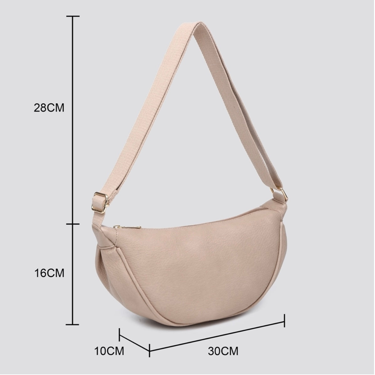 Soft Vegan Leather Side Belt Bag- Noa