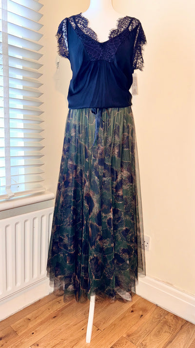 Leopard Print Tulle Maxi Skirt- Ornella