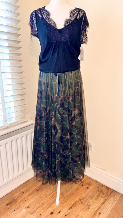 Leopard Print Tulle Maxi Skirt- Ornella