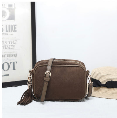 Faux Suede Crossbody Bag- Malia