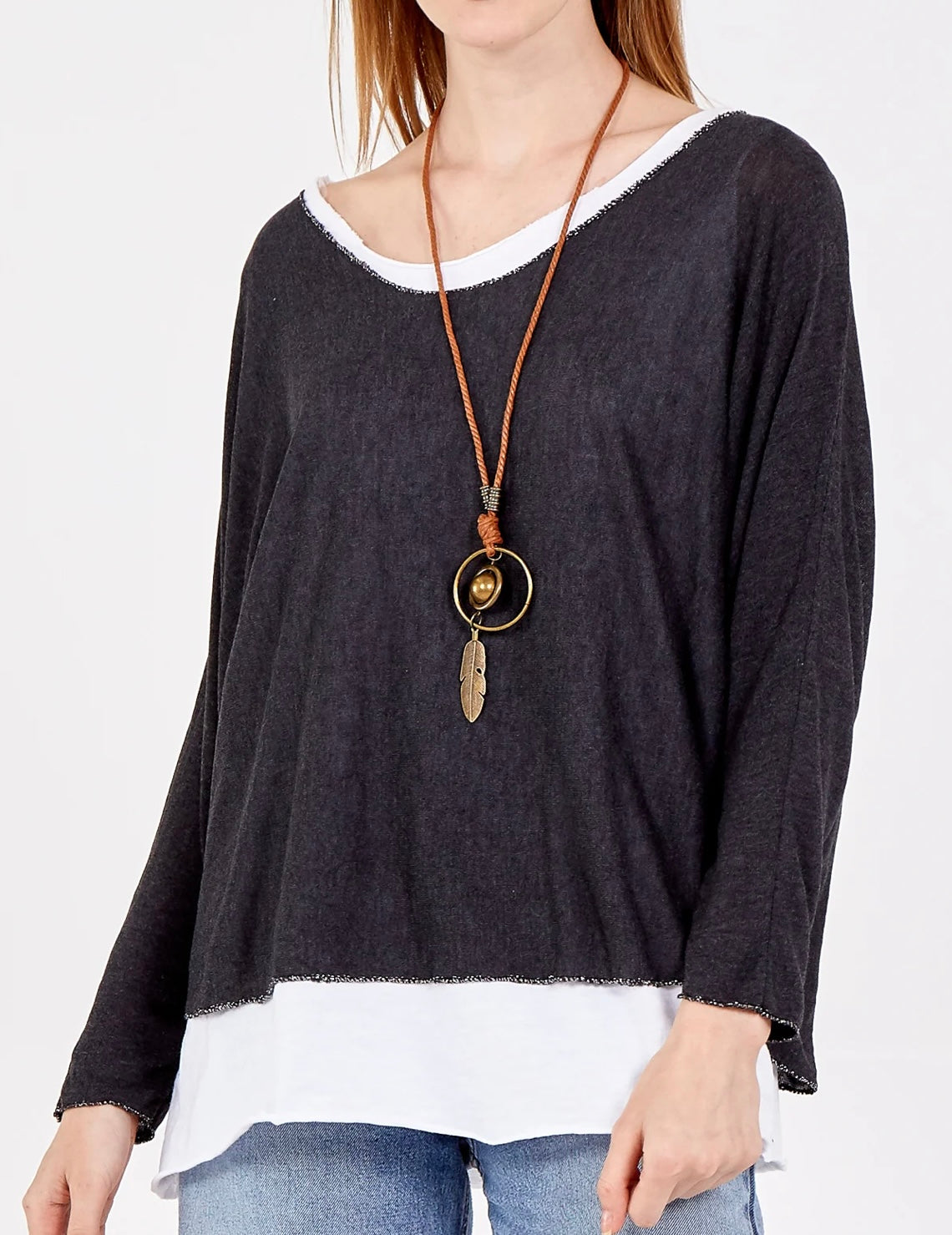 Necklace Double Layer Cotton Top- Mirella