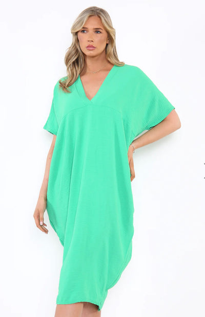 Cap Sleeve Oversized Tunic Dress- Isanna