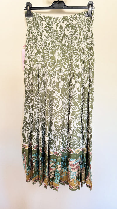 Elasticated Waist Printed Skirt- Amalfi