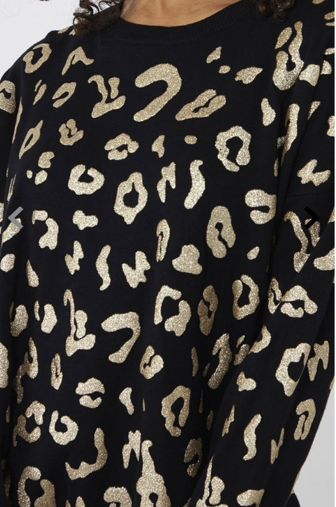 Black Leopard Print Glitter Jumper- Arisa