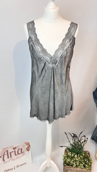 Lace Strap Satin Camisole-Siena