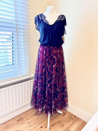 Leopard Print Tulle Maxi Skirt- Ornella