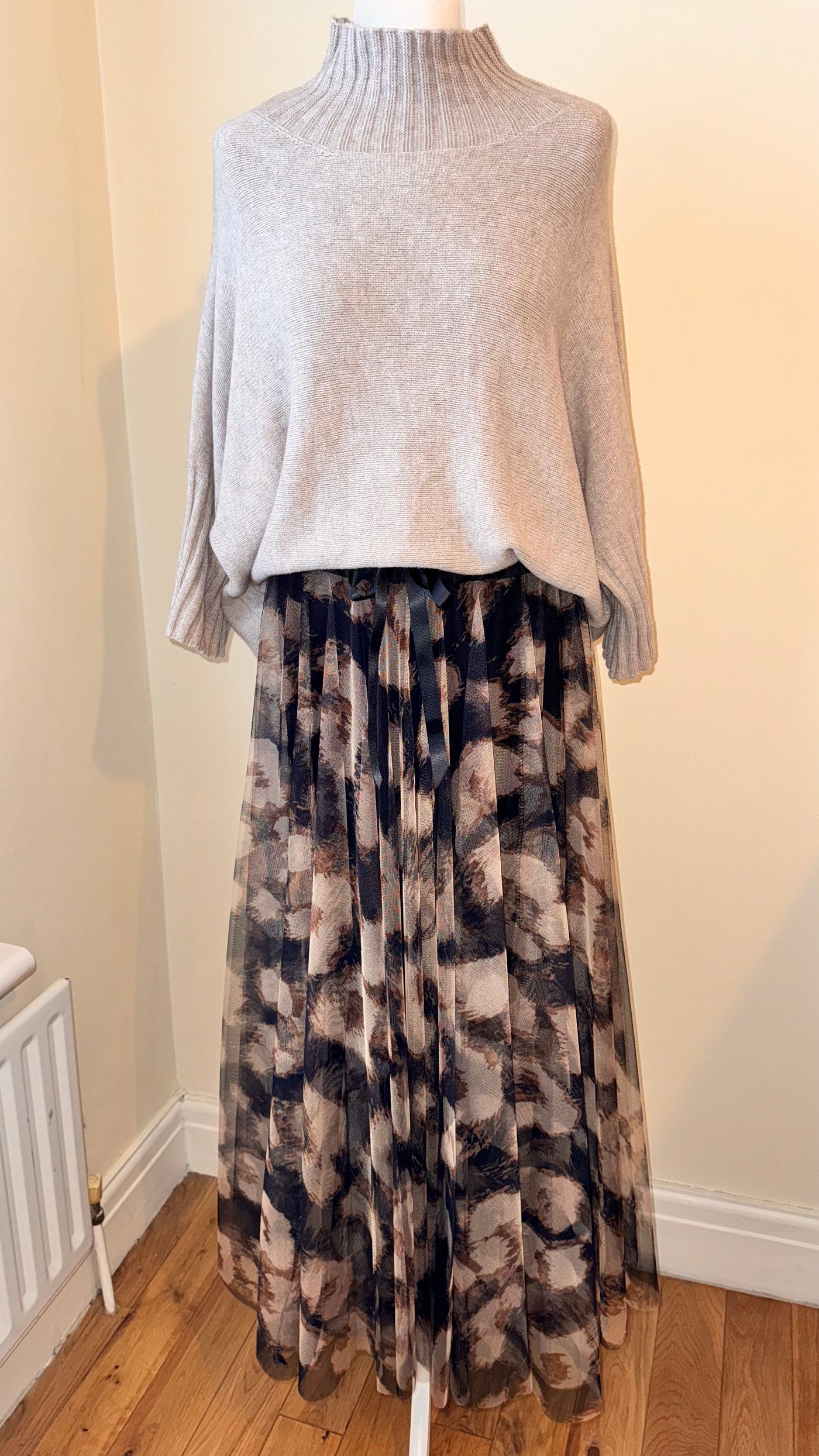 Leopard Print Tulle Maxi Skirt- Ornella