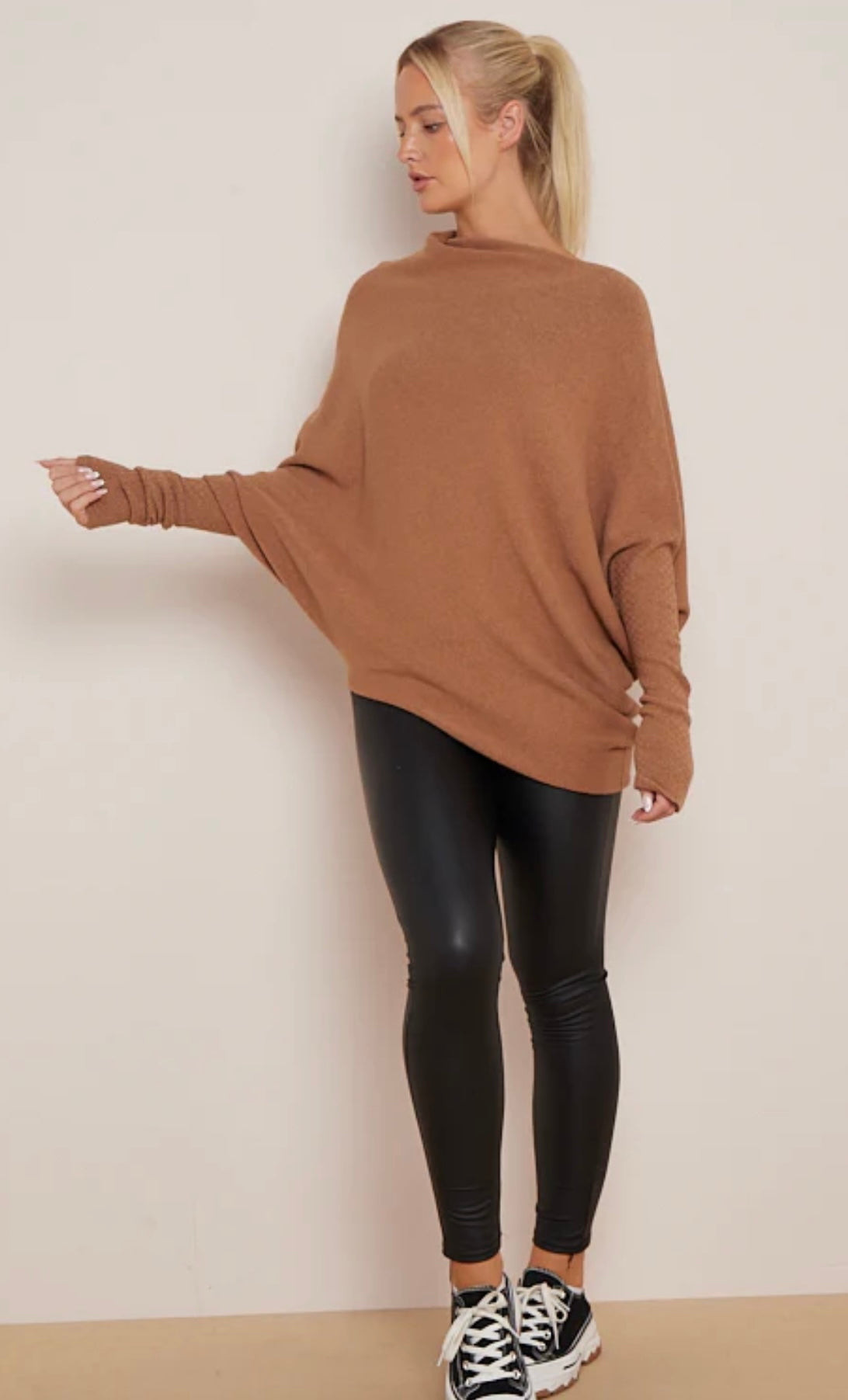 Soft Knit Asymmetric Draped Jumper - Giada