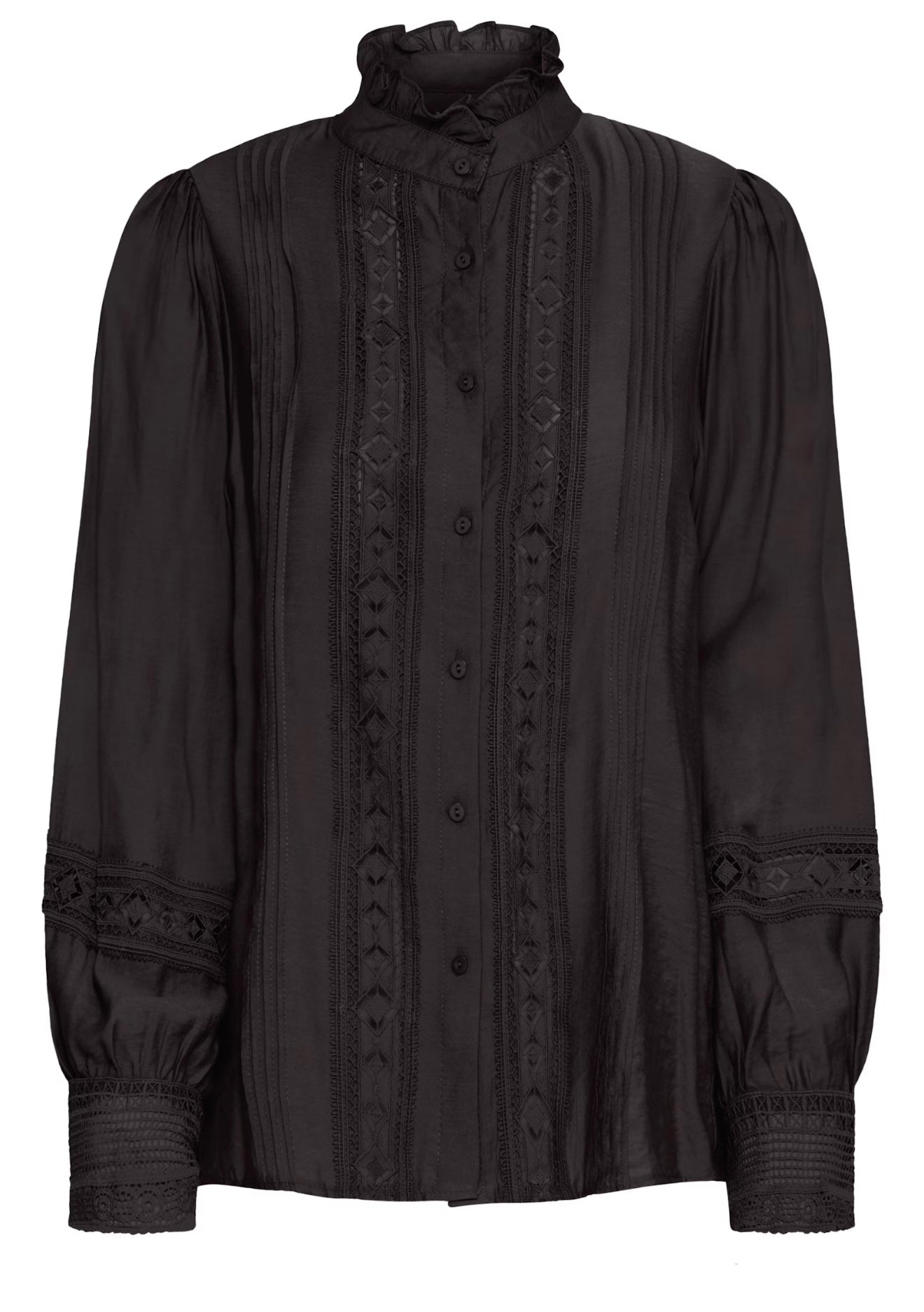 Bisou Project High Neck Crochet Lace Shirt- Ashanti